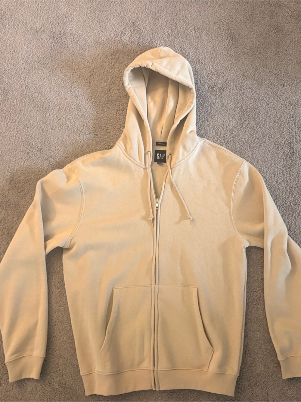 GAP Men's Zip-Up Hoodie in Cream